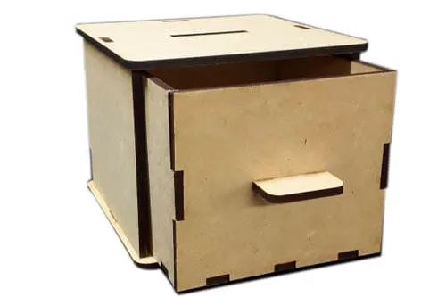 Caja de MDF cortada con láser