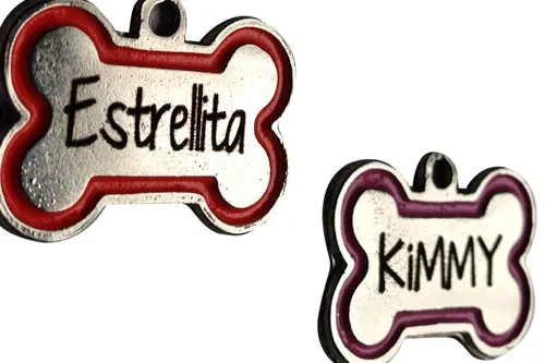 Placas de identificación para mascotas grabadas con láser