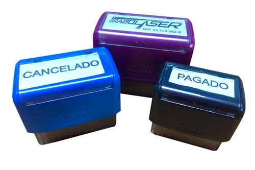 Sellos fabricados con corte y grabado láser